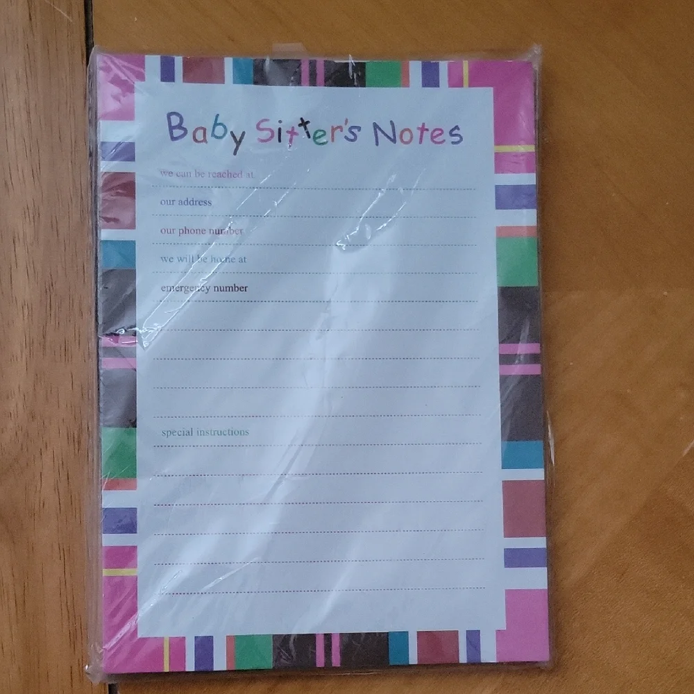 2/$7 Babysitter's Notes Pad